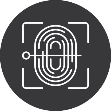 Bir parmak izi simgesi, vektör illüstrasyonu