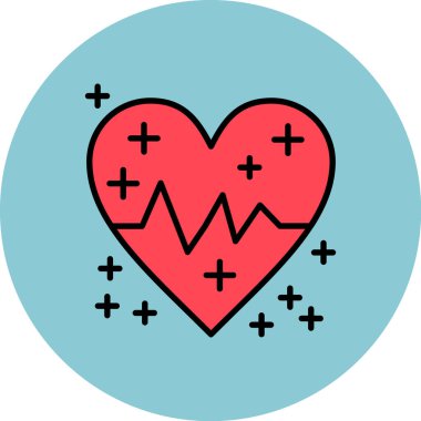 Kalp ikonu vektör illüstrasyonu