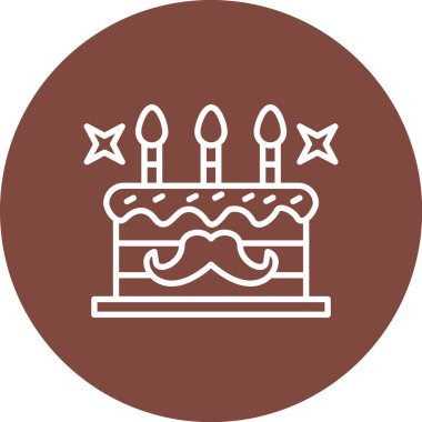 Doğum günü Keki simgesi, vektör illüstrasyonu