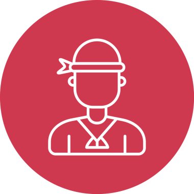 İşçi. Web simgesi basit illüstrasyon