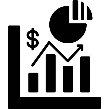 büyüme grafik vektör simgesi. biçim düz sembol, eko yeşil renk, beyaz arkaplan.