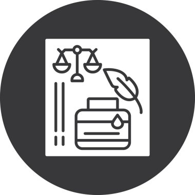 Hukuk ve avukat simgesinin vektör illüstrasyonu.