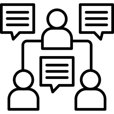 iş görüşmesi simgesi ana hatları biçiminde