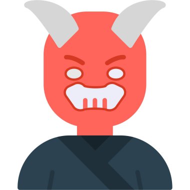 şeytan simgesi, vektör illüstrasyonu