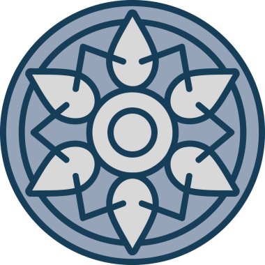 Japon geleneksel Japon hayran ikonu, ana hatlarıyla doldurulmuş.