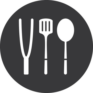kaşık ve çatal simgesi vektör çizimi