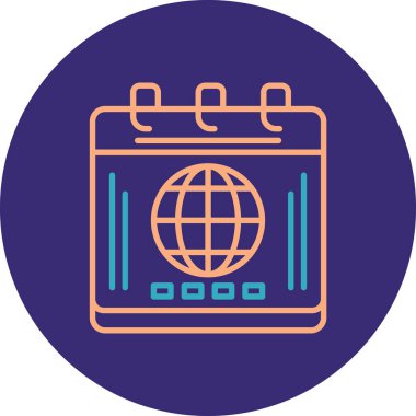 Bir dünya simgesinin vektör illüstrasyonu