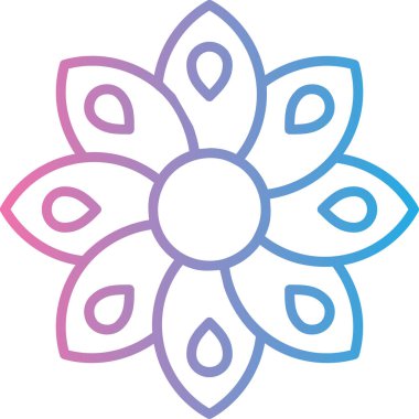 Çiçek. Web simgesi basit illüstrasyon