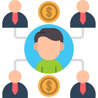 Para simgesine sahip iş adamı