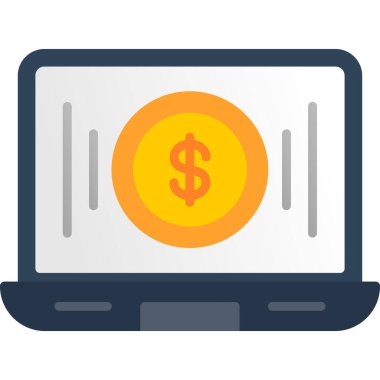 Online ödeme renkli vektör simgesi.