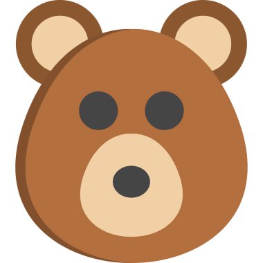 ayı yassı simgesi beyaz arkaplan, vektör, illüstrasyon