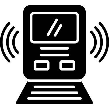 Ses simgesi olan bilgisayar monitörü, basit biçim