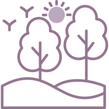 Ağaçlar. Web simgesi basit illüstrasyon