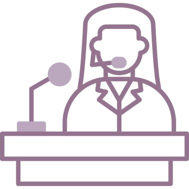 Konuşmacı. Web simgesi basit illüstrasyon