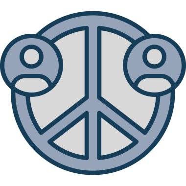 Barış sembolü, çizgi vektör tasarımı