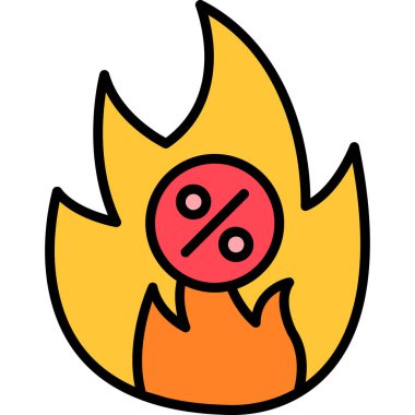 İndirim indirimi simgesi - taslak biçimi