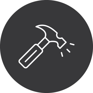 Çekiç simgesi. Çekiç vektör simgesi web için basit örnek
