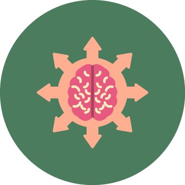 Beyin. Web simgesi vektör illüstrasyonu