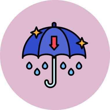 Şemsiye. Web simgesi basit illüstrasyon