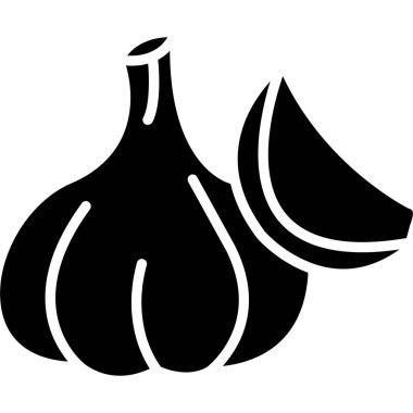 Taze sarımsak ikonu, sade stil.