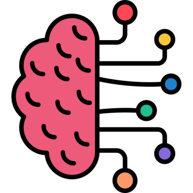 Beyin. Web simgesi basit illüstrasyon