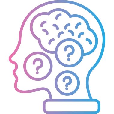 Beyin. Web simgesi basit illüstrasyon