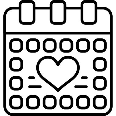 takvim tarihi aşk simgesi ana hat biçiminde