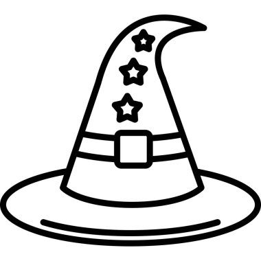 çizgi film doodle cadı şapka