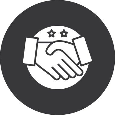 yıldız el sıkışması düz vektör simgesi