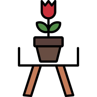 Bahçıvanlık. Web simgesi basit illüstrasyon