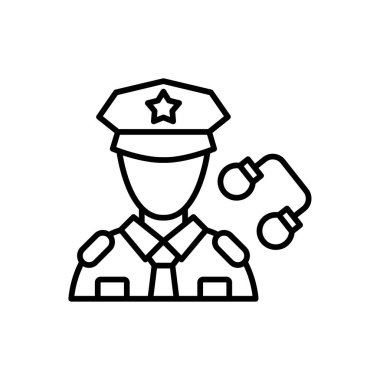 askeri polis memuru vektör çizgisi simgesi
