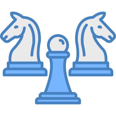 Satranç taşı renk ana hatları vektörü