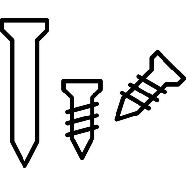 Çekiç, çivi, çivi simgesi, vektör.