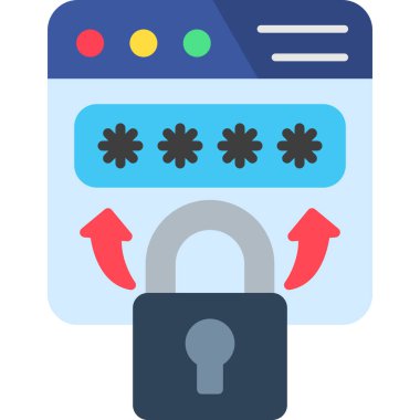 parola kilidi güvenlik simgesi düz biçimli