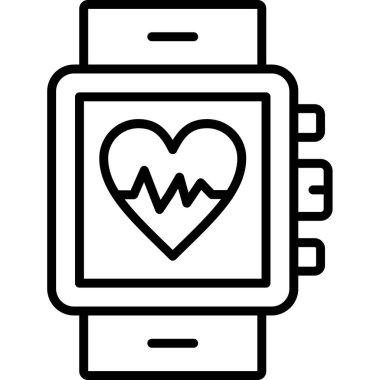 Akıllı saat ikonu. Beyaz arkaplanda izole edilmiş web tasarımı için Akıllı Saat vektör simgesi