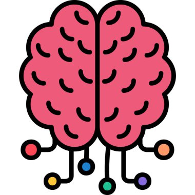 beyin ikonu vektör illüstrasyonu