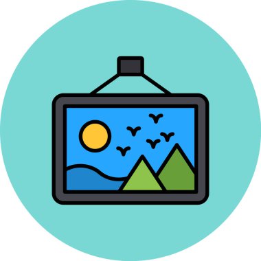 Bir resim simgesinin vektör illüstrasyonu