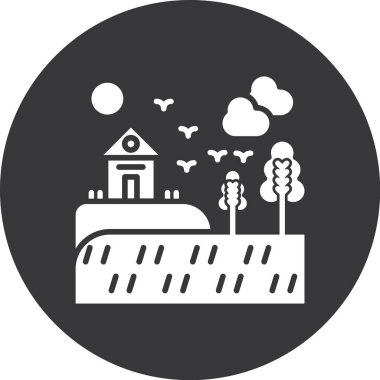 Bir çiftlik simgesinin vektör illüstrasyonu