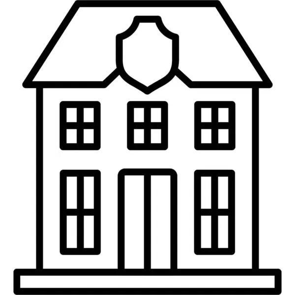 Polis Karakolu Simgesi, Basit Renk Vektörü İllüstrasyonu