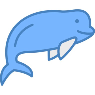 Mavi balina, illüstrasyon, beyaz arkaplan vektörü.