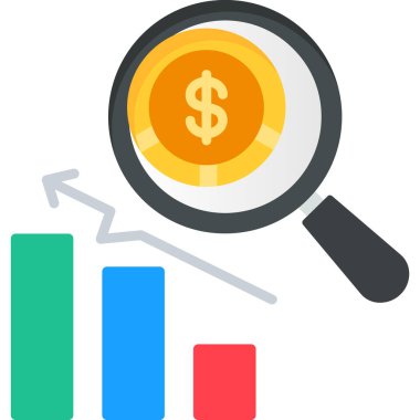 iş büyümesi grafiği simgesi düz stil