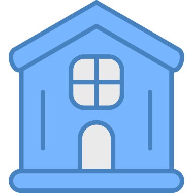 Bina. Web simgesi basit illüstrasyon