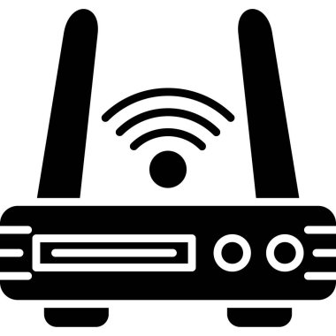 router simgesi. Web tasarımı için kablosuz vektör simgesinin basit çizimi