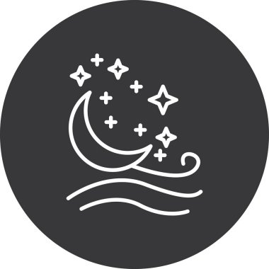 gece ay simgesi, vektör illüstrasyonu