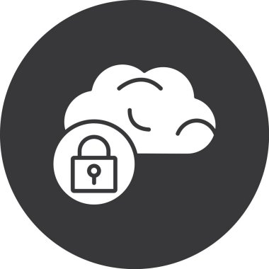 Ana hat biçiminde bulut hesaplama kilidi simgesi