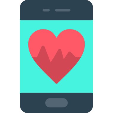 Düz biçimli aşk cep telefonu simgesi