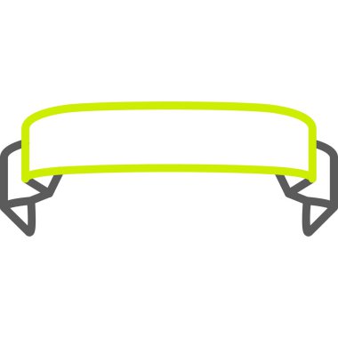 Yeşil kurdele pankartı. vektör illüstrasyonu