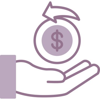 Dolar işareti vektör illüstrasyonuyla el