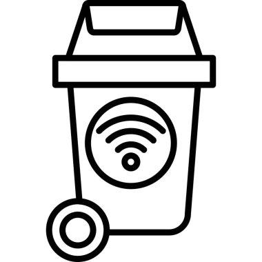 Çöp kutusu simgesini. Anahat illüstrasyon çöp web için simge vektör