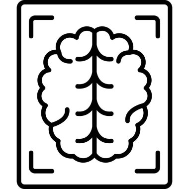 beyin simgesi, taslak biçimi, vektör illüstrasyonu